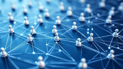 Social network concept with connection lines and dots