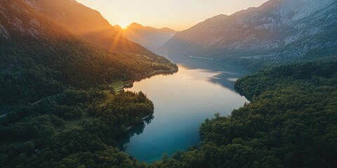 Canvas Print - Mountain Lake Sunset