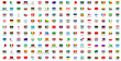 © Кирилл Макаров - All world flags with signatures vector set of rectangular icons. Flags of all countries and continents. International flags, country emblems, global identity, national flags, geographical symbols