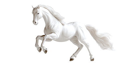 Wall Mural - 3d cartoon of elegant stallion galloping on transparent background