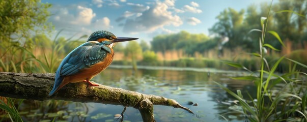 Wall Mural - Birdwatching in a nature reserve, 4K hyperrealistic photo