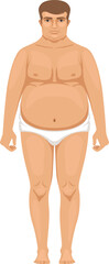 Canvas Print - Obese person. Man body fat color illustration