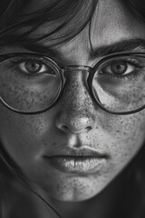 Poster - Woman with glasses