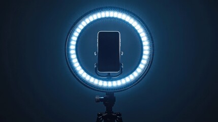 Wall Mural - Phone lit up with ring light