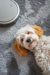 Sticker - Dog near robotic vacuum