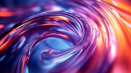 Poster - Colorful swirling abstract pattern in vibrant shades of purple and orange