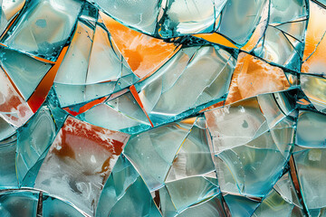 Wall Mural - Generative ai on theme of beautiful texture broken glass for design natural abstract background