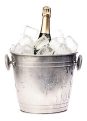 Poster - PNG Bucket champagne bottle white background.