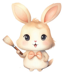 Sticker - PNG Rabbit character animal cartoon cute.