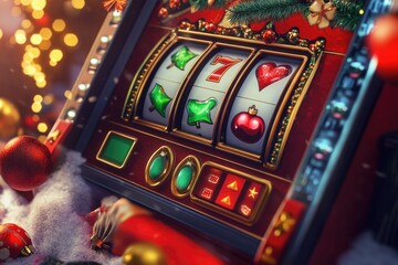 Slot Machine Christmas Tree Background