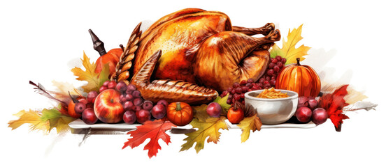 Sticker - PNG Thanksgiving dinner food meal transparent background