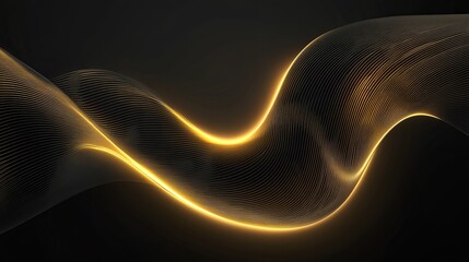 Wall Mural - Abstract golden wave against a dark background creating a dynamic effect