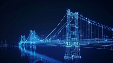 Wall Mural - vision of architecture of a 3d model bridge project