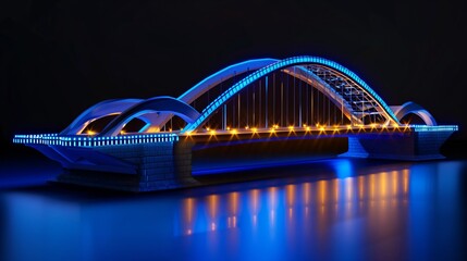 Wall Mural - vision of architecture of a 3d model bridge project