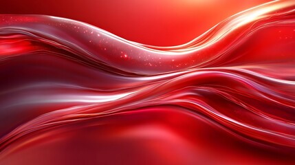 Wall Mural - Flowing red waves with a luminous and vibrant appearance