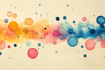 Aufkleber - A chromatography paper with colored spots, isolated on a pastel cream background, symbolizing separation techniques in chemistry,