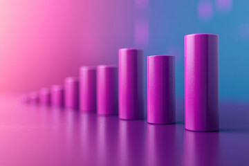 Poster - A bar graph, isolated on a pastel lavender background, symbolizing data representation in statistics,
