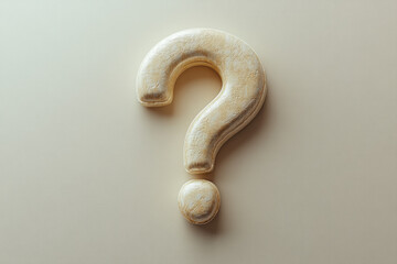 Aufkleber - A question mark, isolated on a pastel cream background, symbolizing curiosity and inquiry,