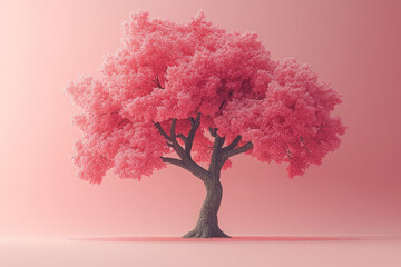 Aufkleber - A decision tree, isolated on a pastel pink background, symbolizing logical pathways and decision making,