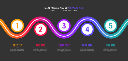 Business Infographic 5 steps to success. Vector illustration