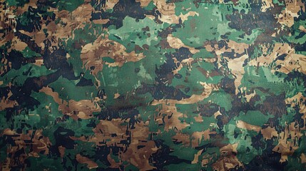 Canvas Print - Camouflage military pattern background wallpaper design. Generative Ai