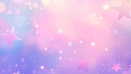 Wall Mural - Starry pastel pink and blue sky background