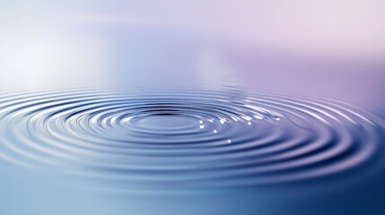 Wall Mural - A serene background featuring a calm reflective surface with gentle ripples, symbolizing feedback and learning. Soft colors like blues, purples, and greys