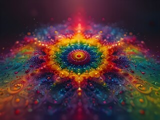 Wall Mural - Rainbow abstract digital illustration