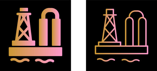 Sticker - Oil Platform Vector Icon