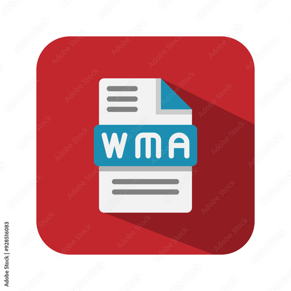 Wma File Icon Wma audio file flat icons. format, document, files type,extension ...
