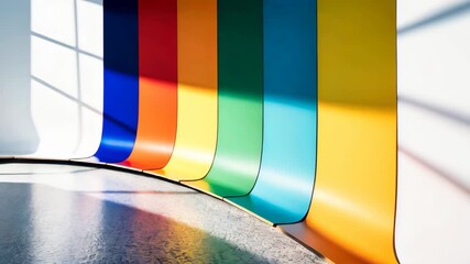 Wall Mural - Abstract design with gradient colored shapes