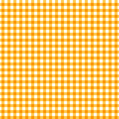 Aufkleber - Colorful plaid seamless pattern. Checkered wallpaper print with geometric lines on a white background. Grid texture. Orange and yellow colors. Vector illustration