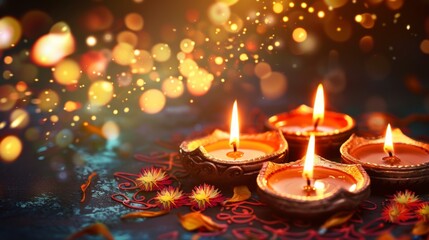 Diwali festival lights background illustration generated by ai