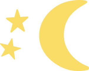 Moon with stars icon. Flat style.