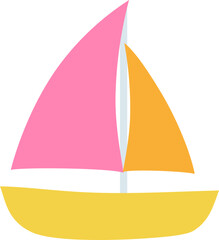 Poster - Sailboat icon. Summer symbol. Flat style.