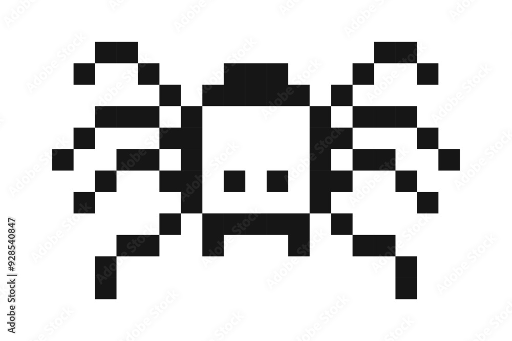 Pixel spider y2k insect, 8 bit retro old school bug. Halloween ...