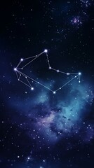 Wall Mural - stars forming a constellation in a night sky with vibrant colors and distant galaxies