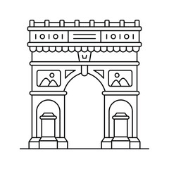 Modern icon of arc de triomphe, a famous paris monument