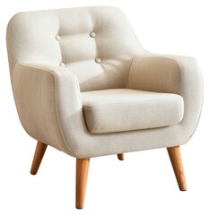 Wall Mural - PNG  Modern beige upholstered armchair