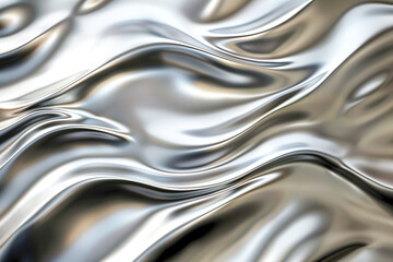 Wall Mural - Abstract background with silver wavy lines	