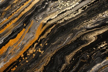 Wall Mural - A detailed view of a shiny black and gold marble