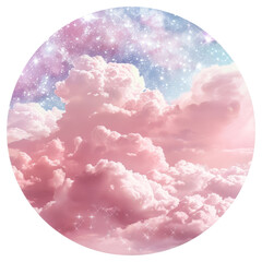 Poster - PNG  Dreamy pink cloudscape illustration