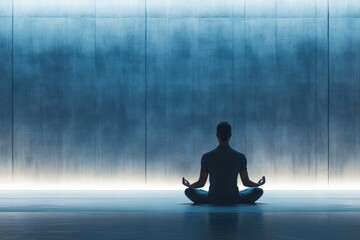 Poster - Serene Man Meditating in Modern Space