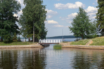 Vyborg, Russia - July 25, 2024 : Streets, sights of a beautiful ancient city.