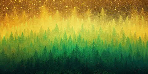 Wall Mural - A gradient background transitioning from forest green to golden yellow with scattered noise texture.