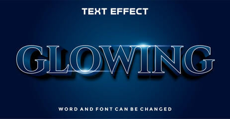 Wall Mural - Glowing editable text effect