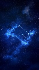 Wall Mural - a vibrant depiction of the constellation taurus shining brightly against a deep blue night sky fille