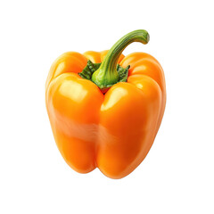 Poster - sweet orange pepper isolated on transparent background, side view