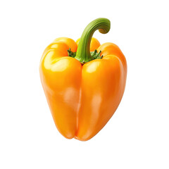 Poster - sweet orange pepper isolated on transparent background, side view