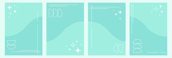 Wall Mural - y2k techno neon backgrounds, text boxes, cards with stars and blinks and frames. vector illustration